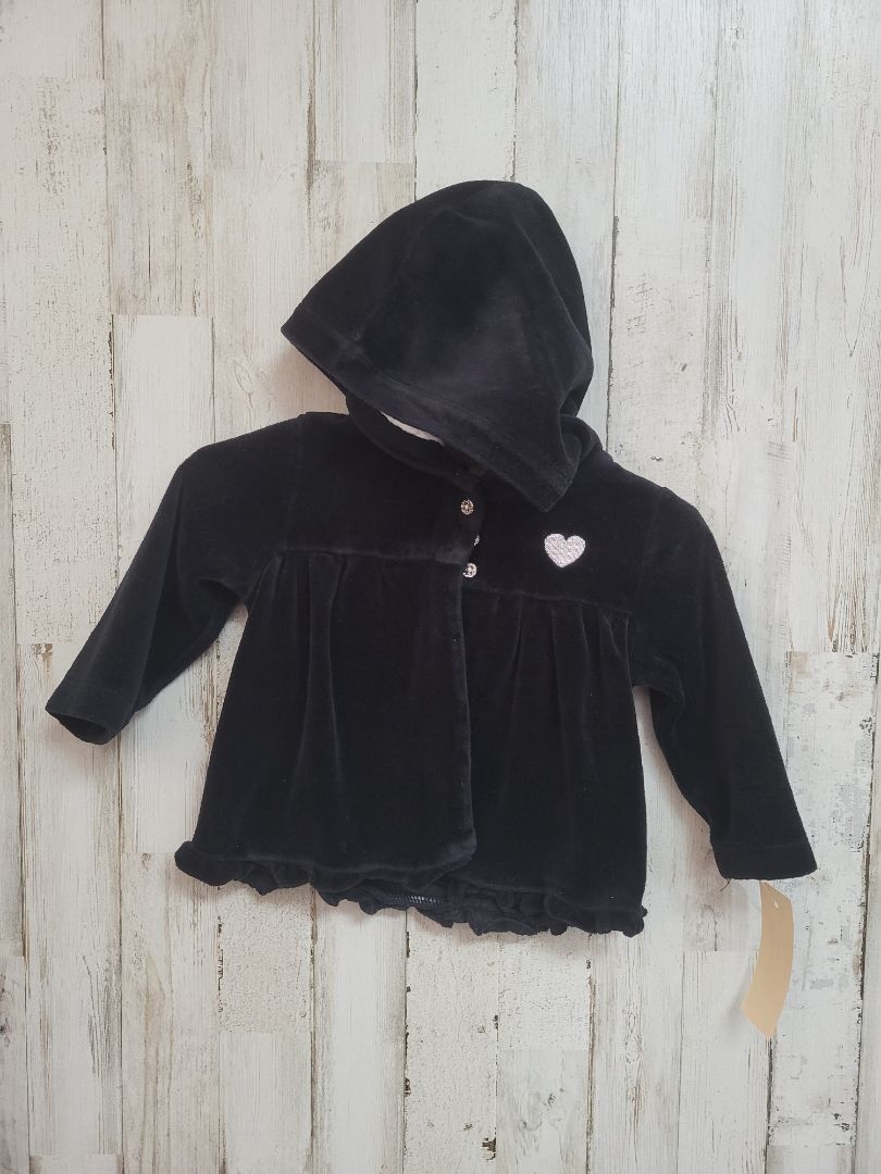 Black Carters 9m Black Velvet Hooded Ja, Girl 6-12m