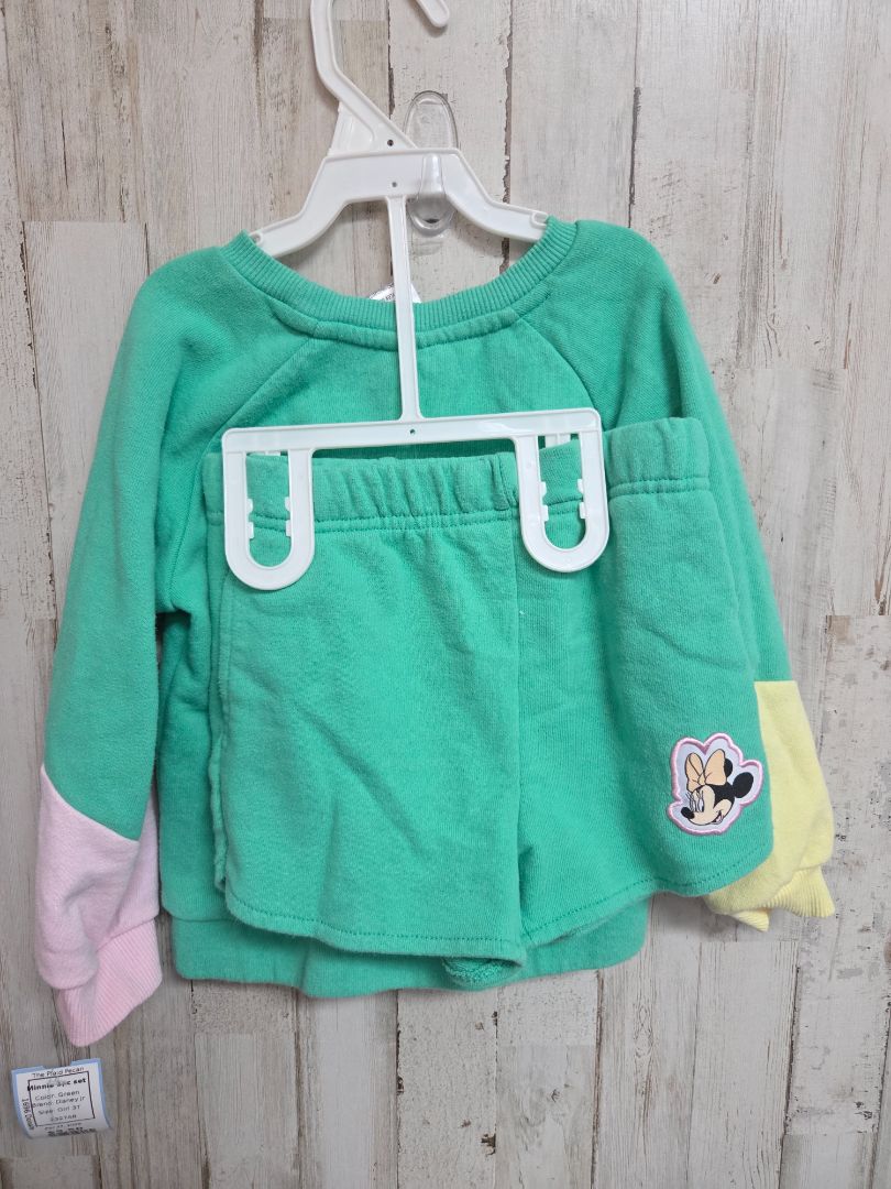 Green Disney Jr Minnie 2pc set, Girl 3T