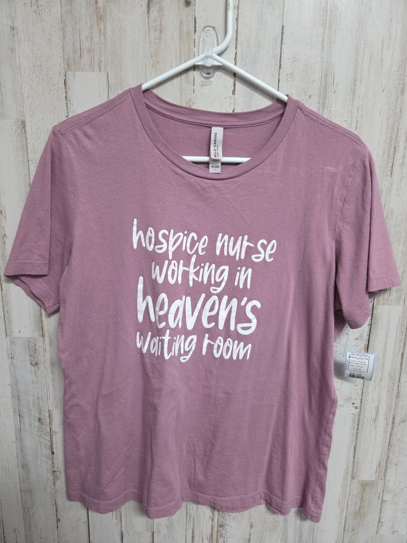 Purple Bella Canvas Hospice nurse tee, Ladies L