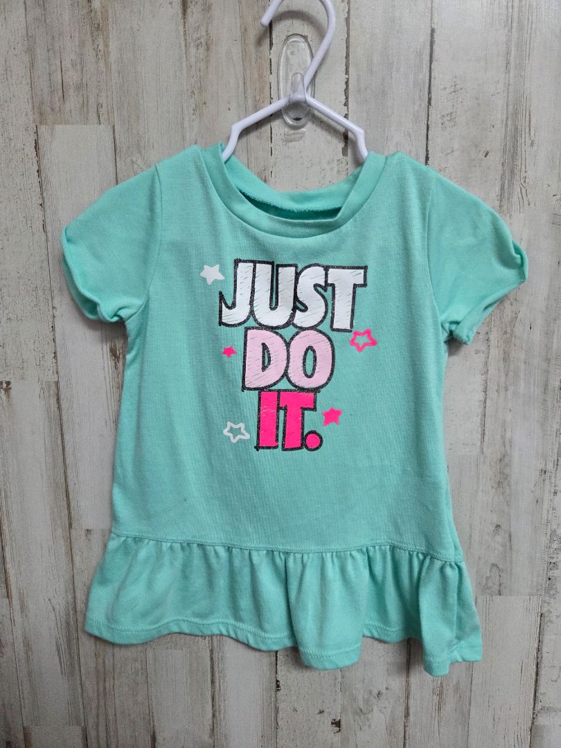 TURQUOISE NIKE JUST DO IT TEE, GIRL 24M