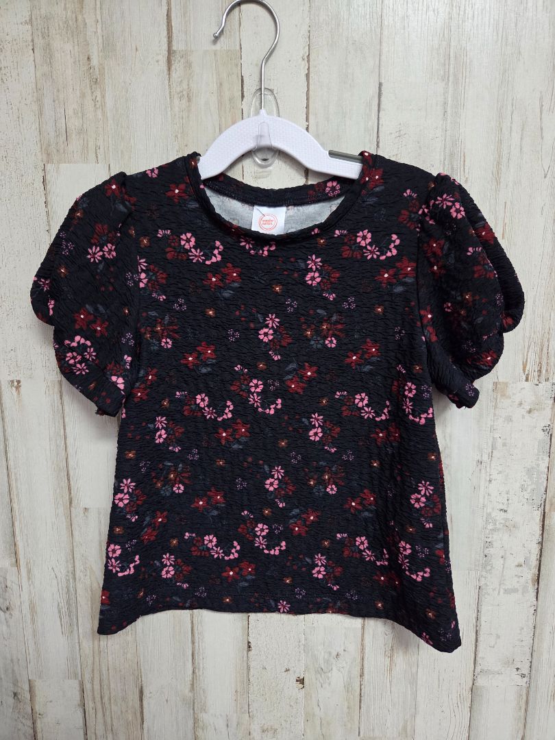 BLACK WONDER NATION TEXTURED FLORAL TOP, GIRL 6