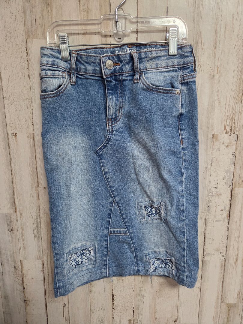 BLUE CAT & JACK PATCHED DENIM SKIRT, GIRL 12