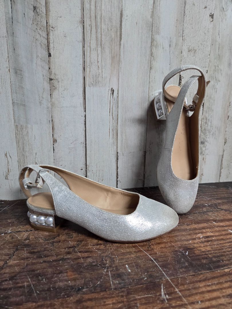 SILVER COPPER KEY GLITTER HEELS, SHOES Y1