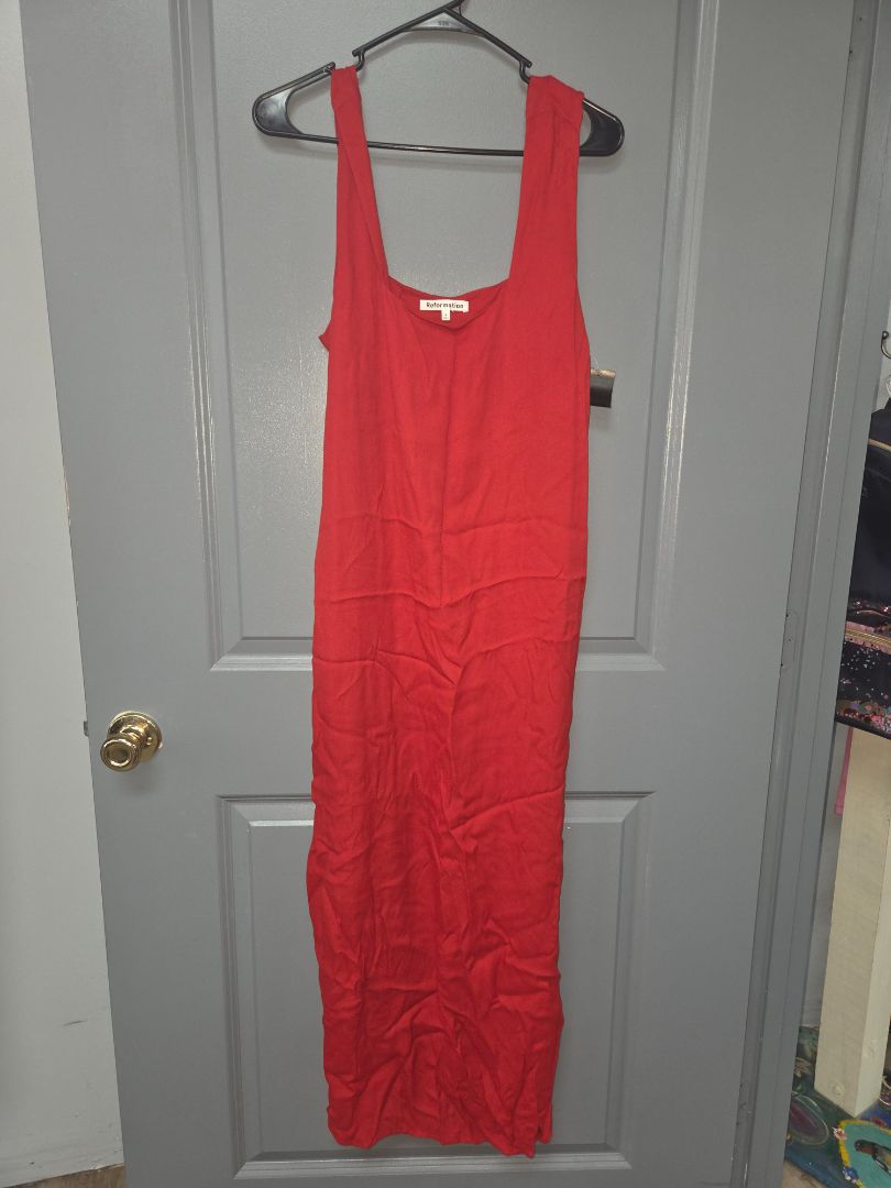 RED REFORMATION LINEN MAXI, LADIES S