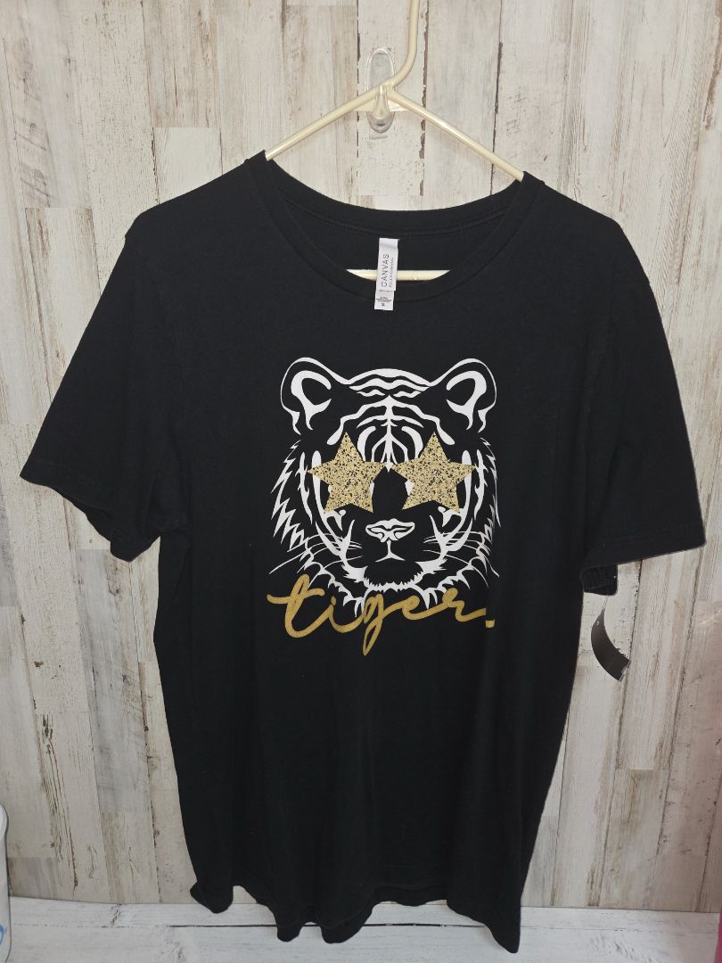 BLACK BELLA CANVAS TIGERS TEE, LADIES XL