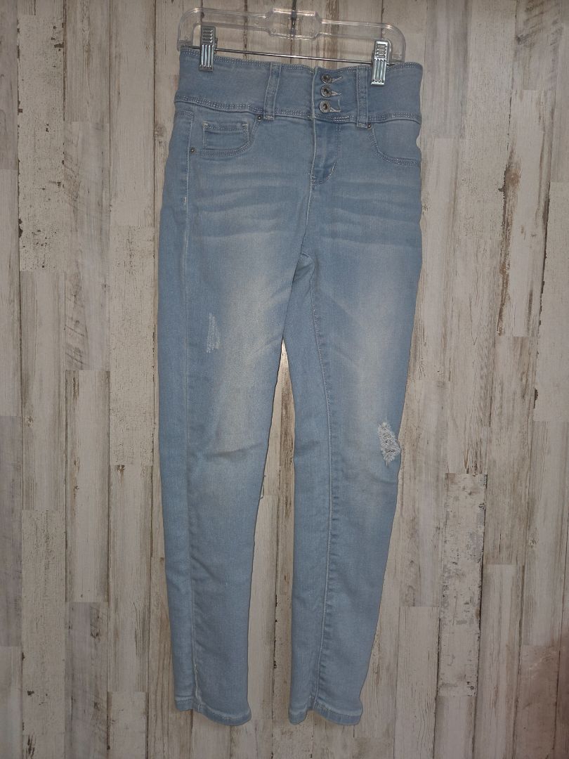 LIGHT WASH YMI DISTRESSED SKINNIES, GIRL 10