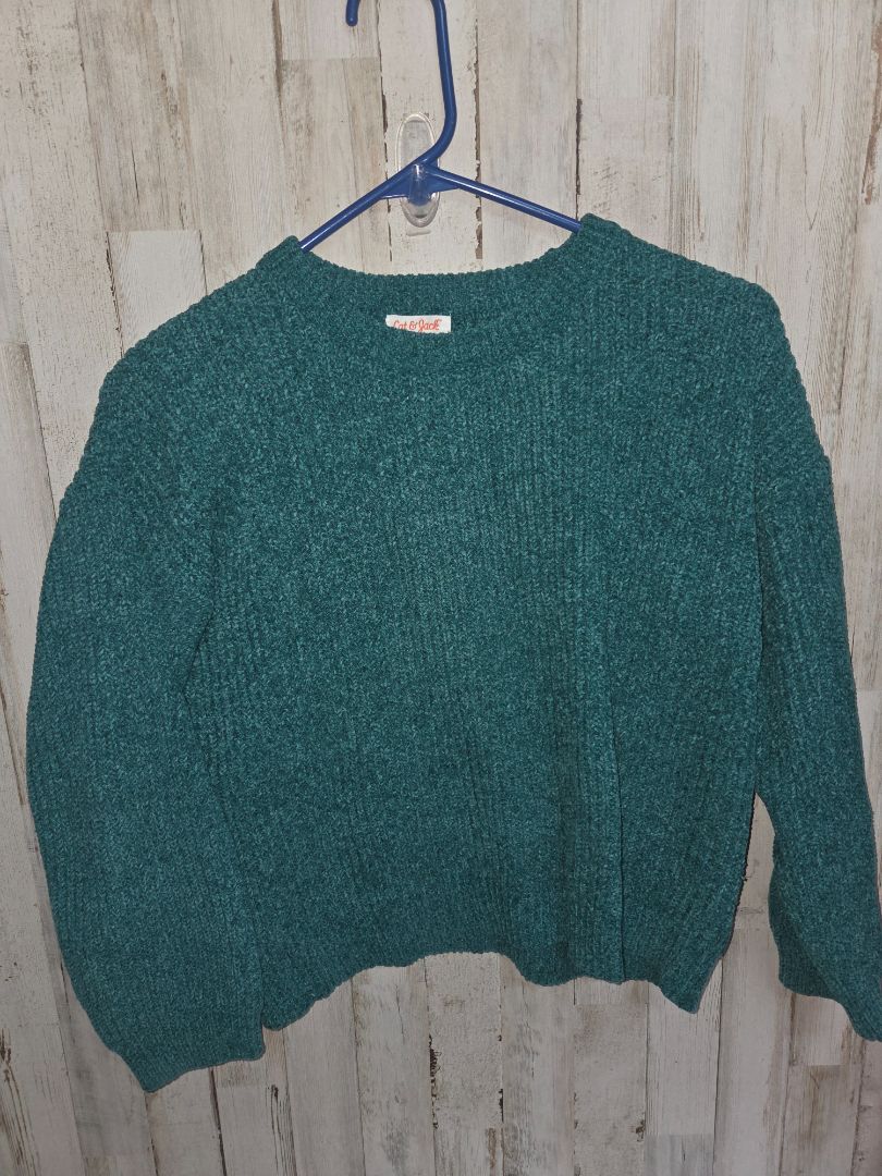 GREEN CAT & JACK KNIT SWEATER, GIRL 14