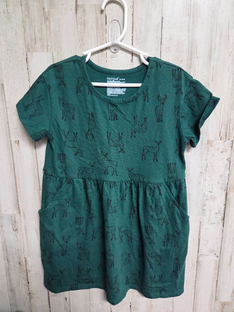 GREEN CAT & JACK DEER DRESS, GIRL 4/5