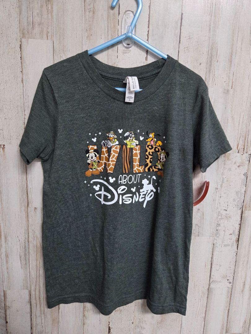 DRK GREEN BELLA CANVAS DISNEY TEE, BOYS 6/8