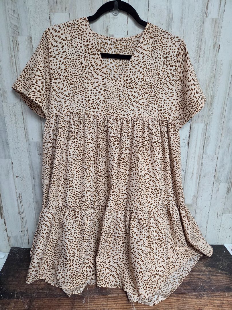 TAN CHEETAH TIER DRESS, LADIES S