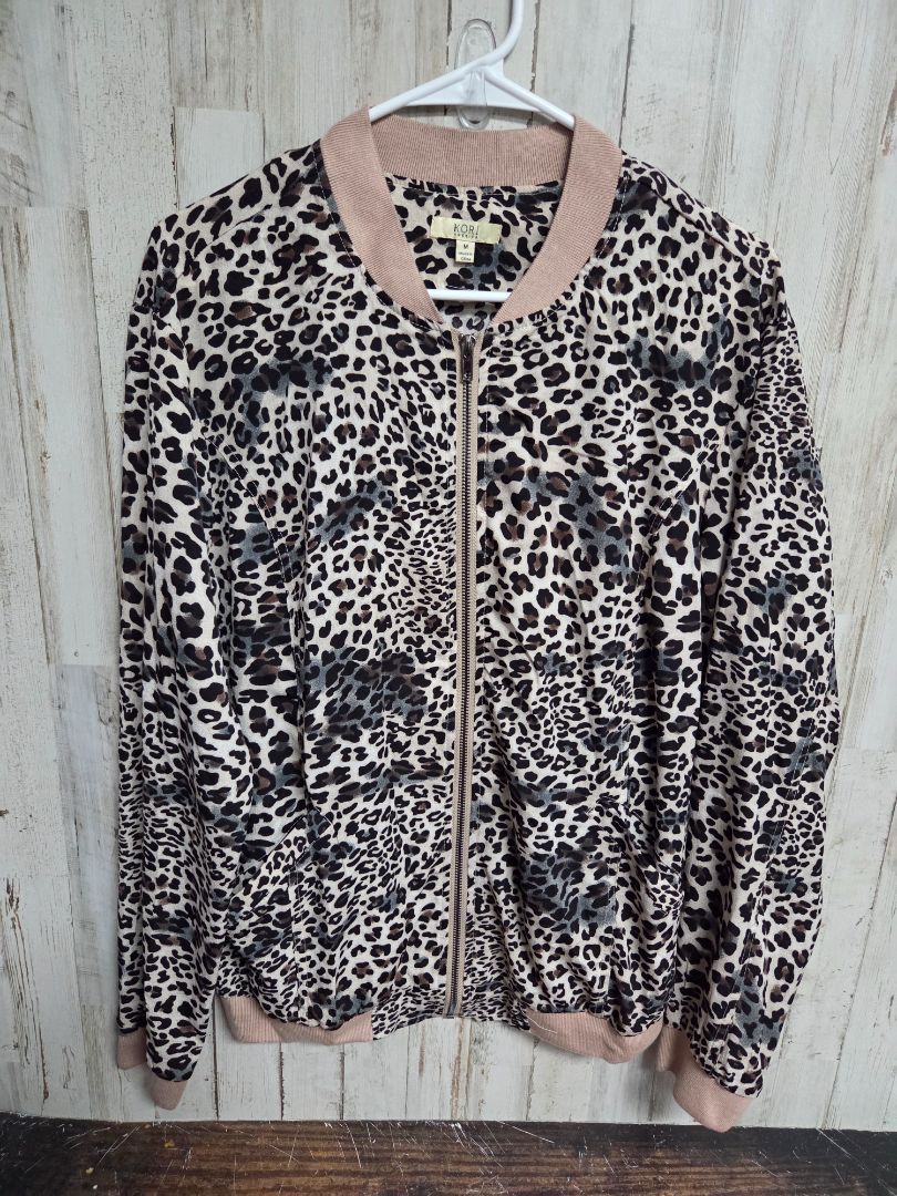 TAN KORI CHEETAH ZIP JACKET, LADIES M