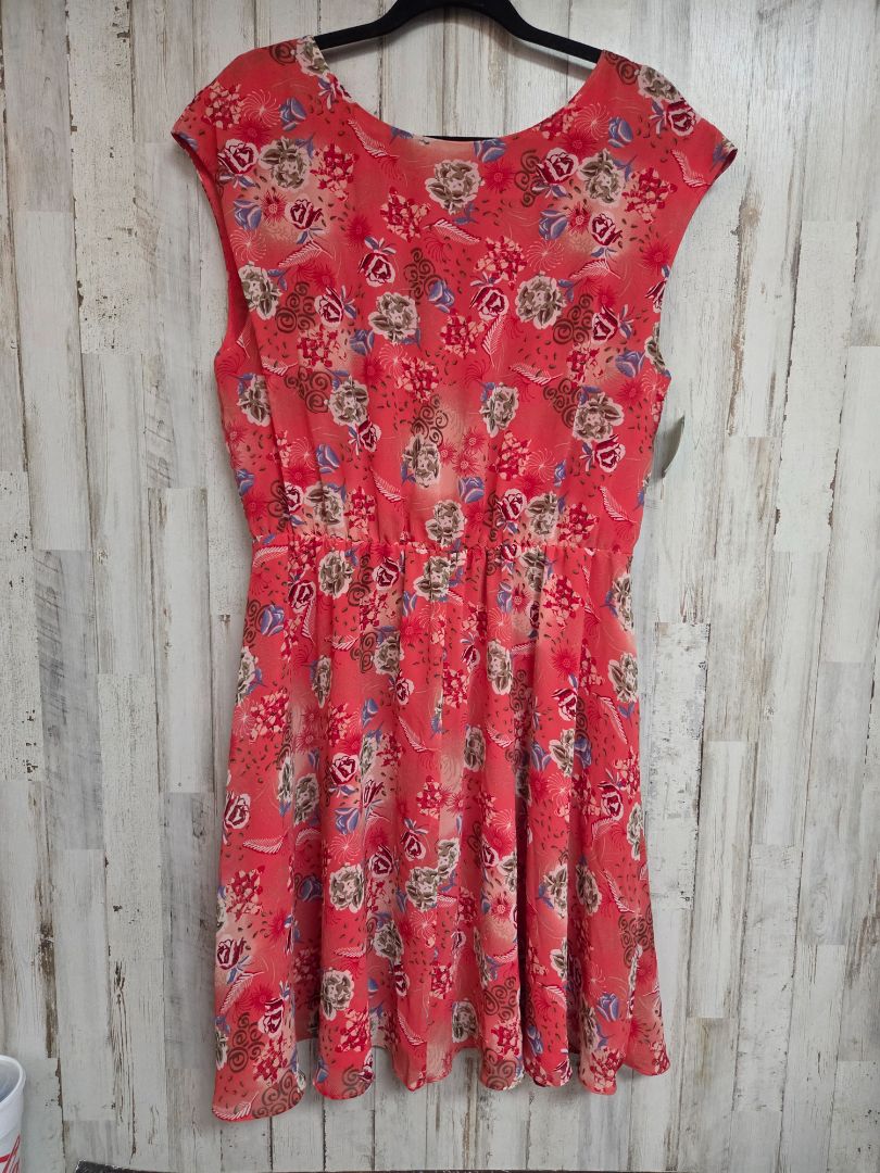 DRK PINK CATO SZ14 FLOWER DRESS, LADIES XL