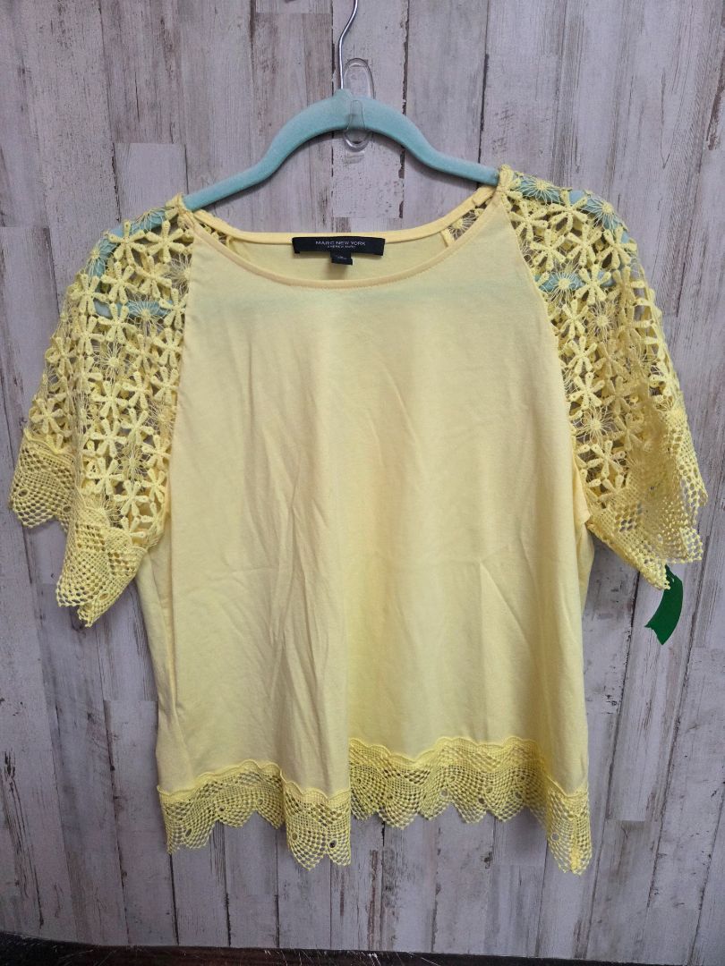 YELLO MARC NEW YORK LACE TRIM TOP, LADIES M