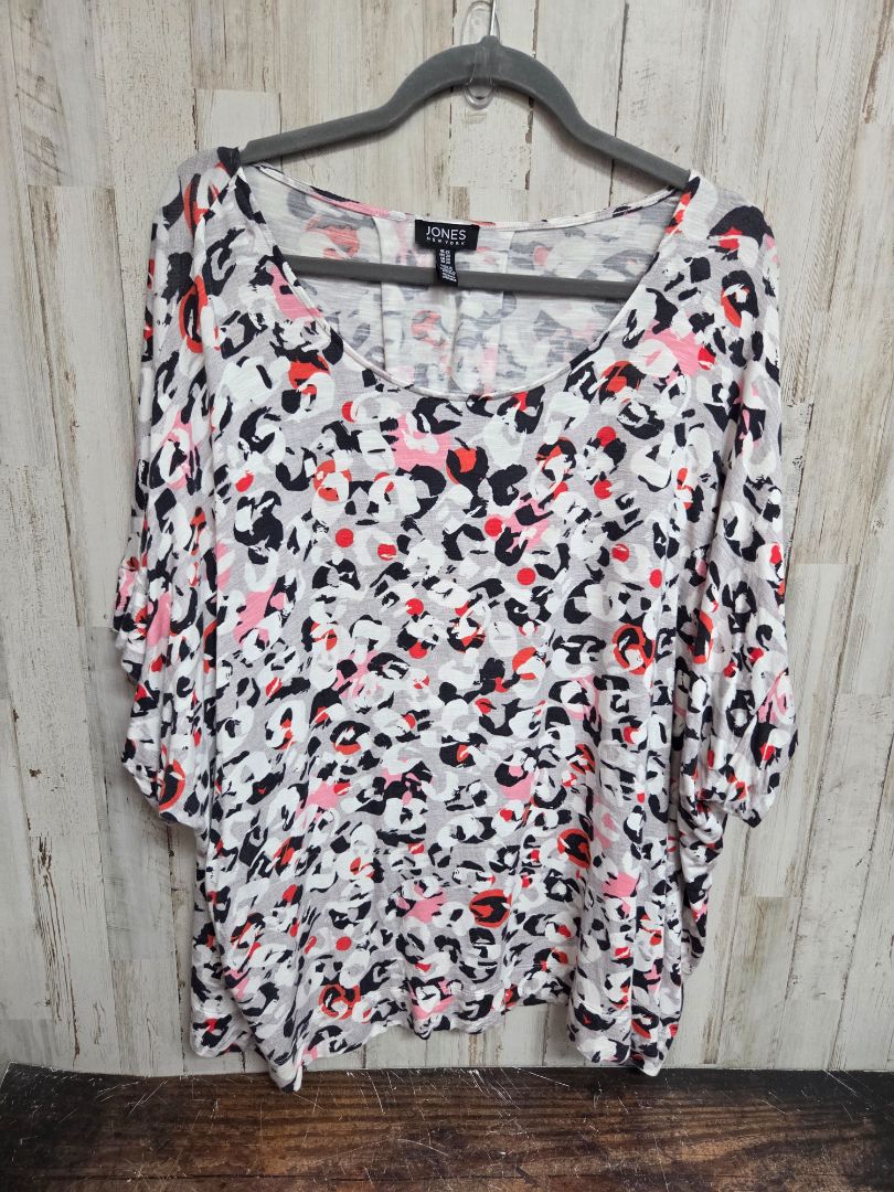 GREY JONES CHEETAH TOP, LADIES 2X