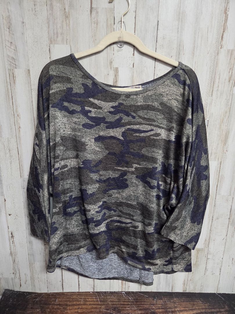 GREEN ULTRA TEEZE CAMO KNIT TOP, LADIES 2X