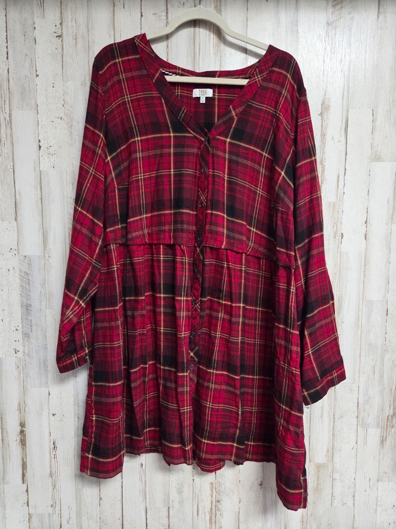 RED TRUE CRAFT PLAID DRESS, LADIES 3X