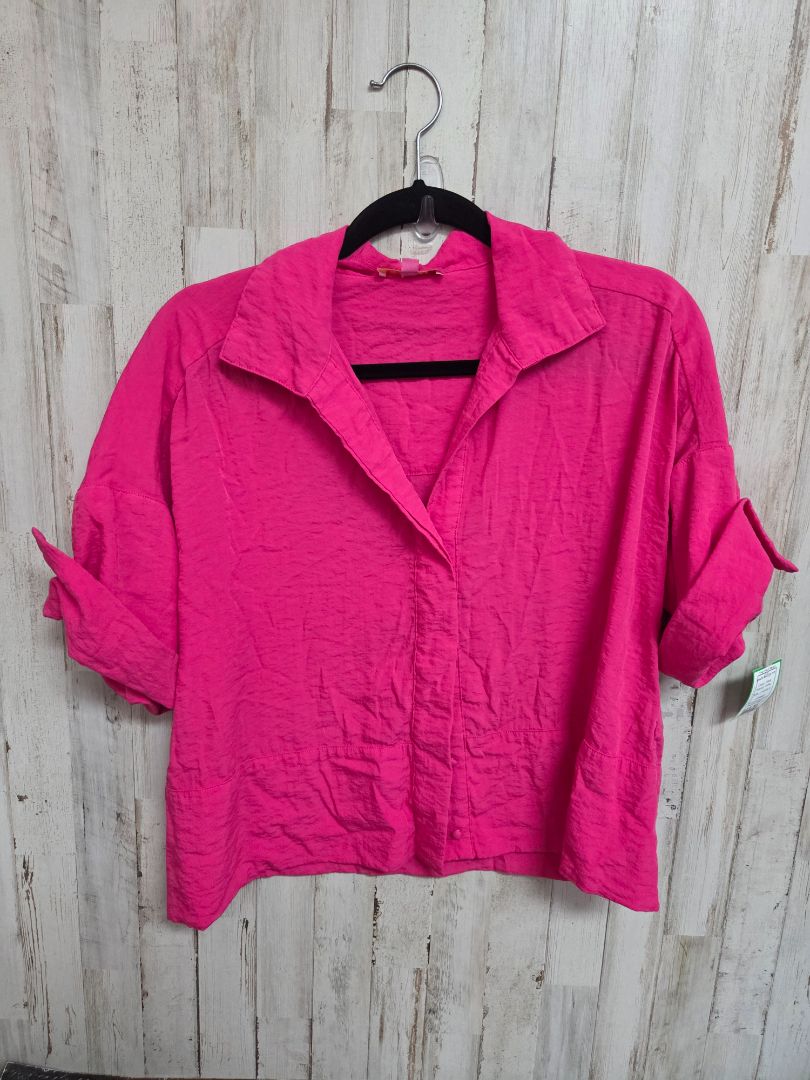 PINK THML GAUZE BUTTON TOP, LADIES S