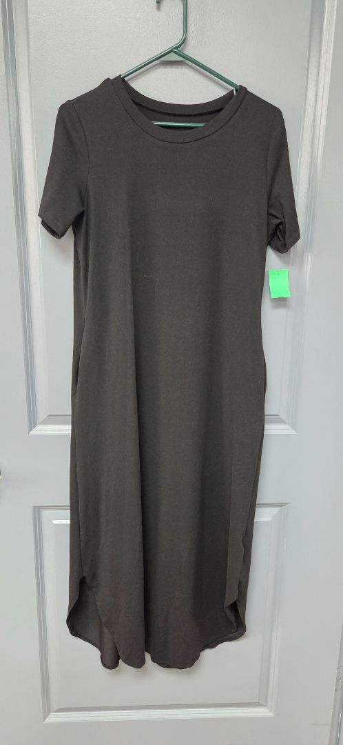 BLACK SHEIN POCKET MAXI DRESS, LADIES M