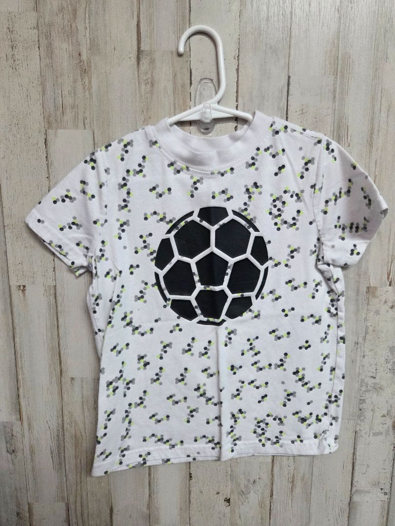 WHITE XERSION SOCCER BALL TEE, BOY 4/5