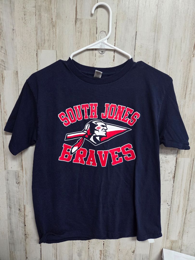 NAVY GILDAN BRAVES TEE, GIRL 10/12