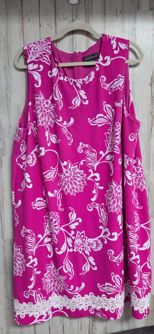 PINK JESSICA HOWARD SZ20 FLORAL DRESS, LADIES 2X