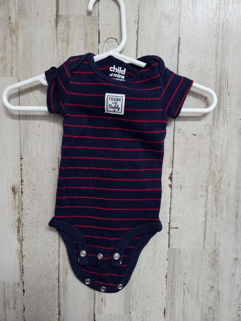 NAVY CHILD OF MINE TOUGH LIKE DADDY ONESIE, BOY NB