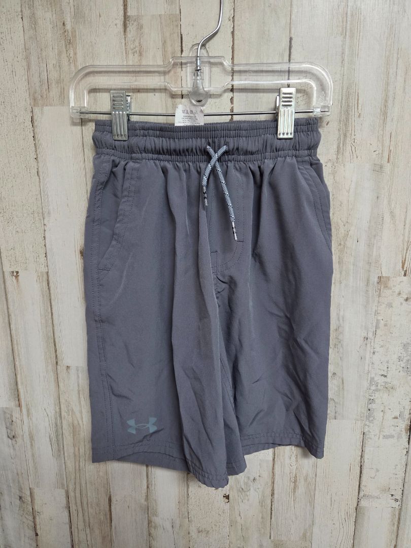 GREY UNDER ARMOUR DRAWSTRING SHORTS, BOY 7/8