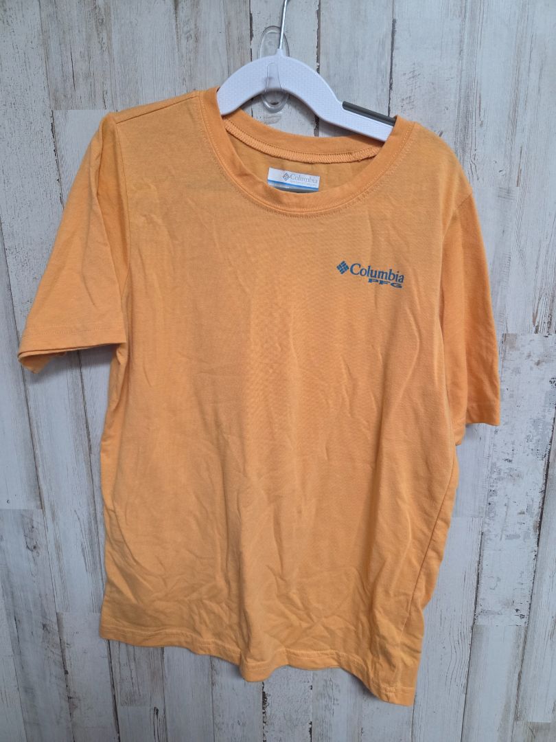 ORANGE COLUMBIA LOGO FLAG TEE, BOY 10/12