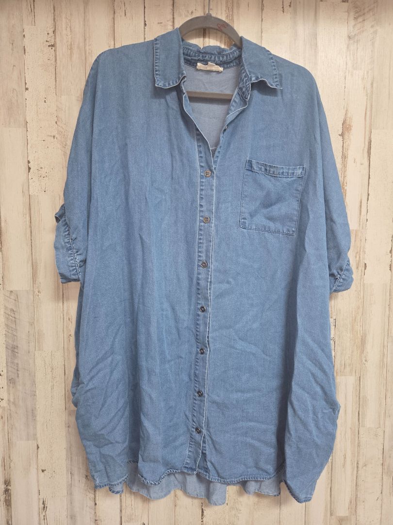blue entro oversize chambray dress, LADIES M