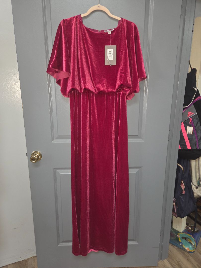 pink SEE AND BE SEEN NEW velvet maxi dress, LADIES M