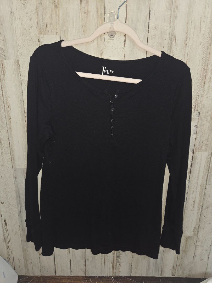 black felina ribbed longsleeve, LADIES L