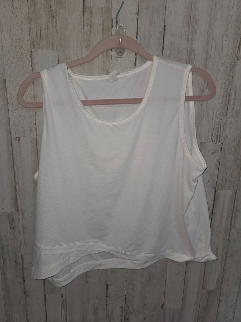 white cropped athletic tank, LADIES L