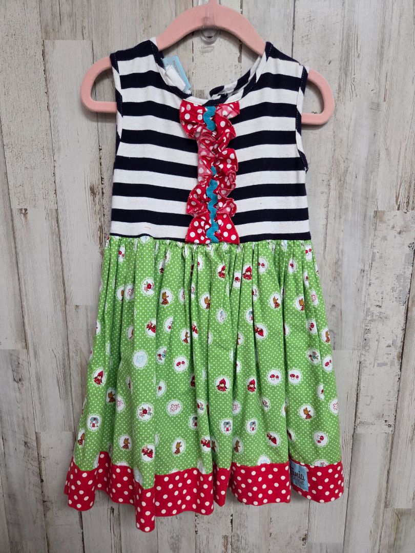 green sweet petunia red riding hood dress, girl 3t