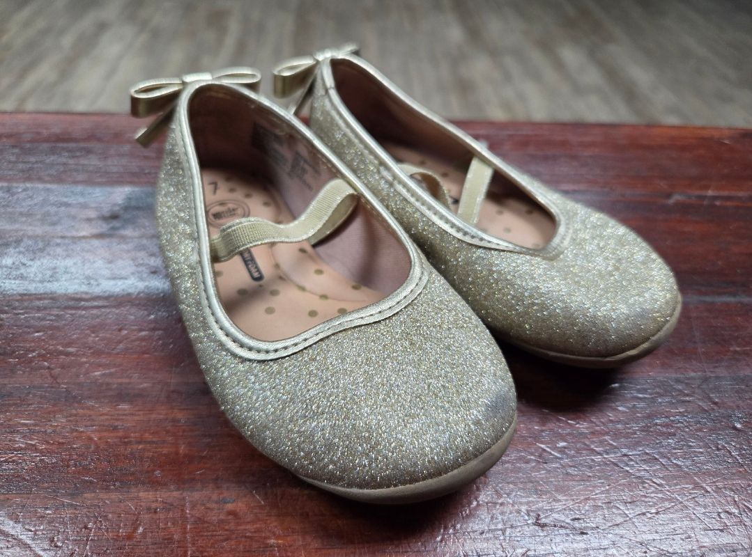 gold wonder nation glitter flats, shoes 7