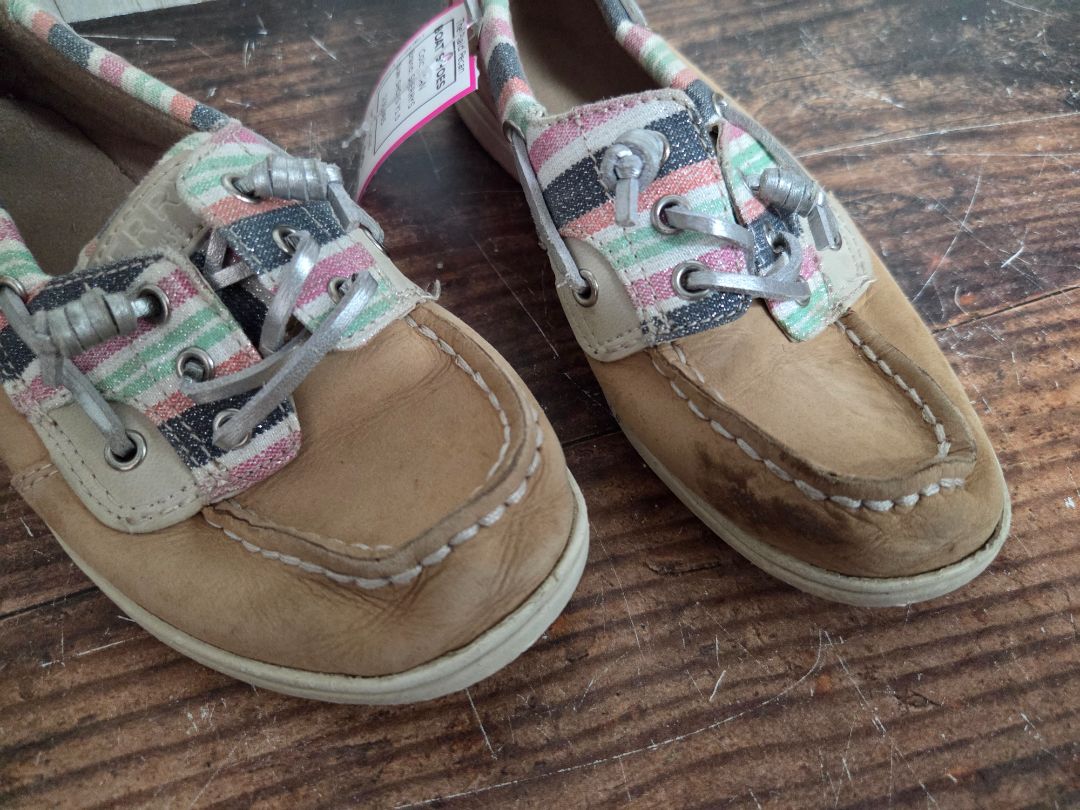 TAN SPERRYS BOAT SHOES, SHOES Y1.5