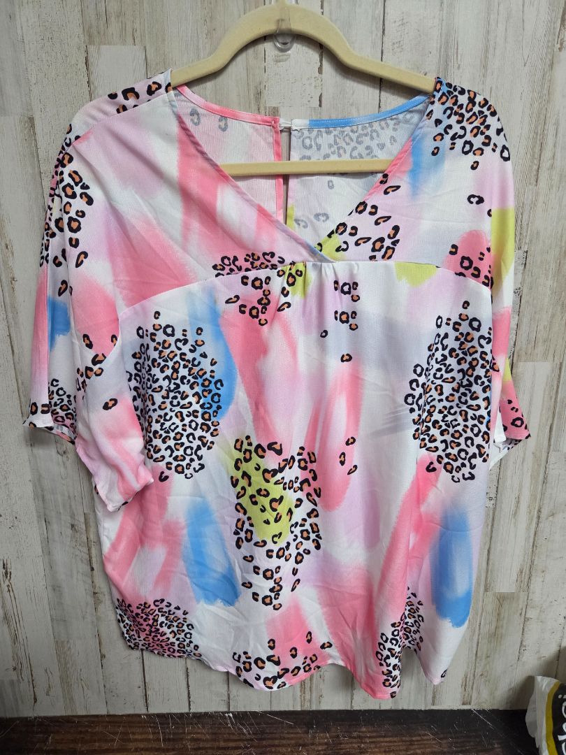 WHITE ANIMAL PRINT TOP, LADIES S