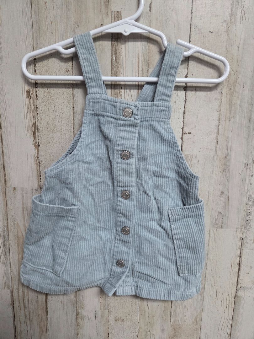 TEAL ZARA COURDAROY OVERALL DRESS, GIRL 9-12M