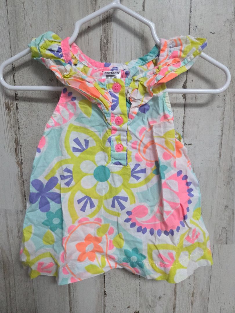 PINK/MINT CARTERS PAISLEY TANK, GIRL 12M