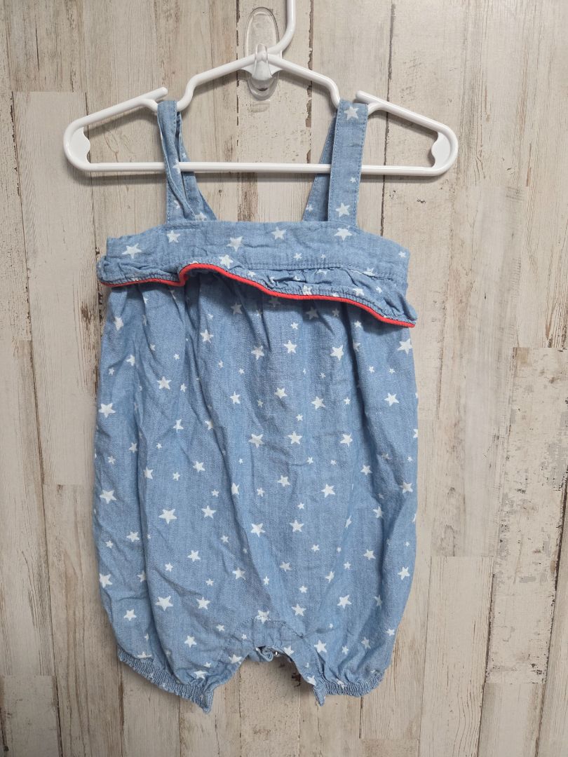 DENIM CELEBRATE STAR ROMPER, GIRL 12M