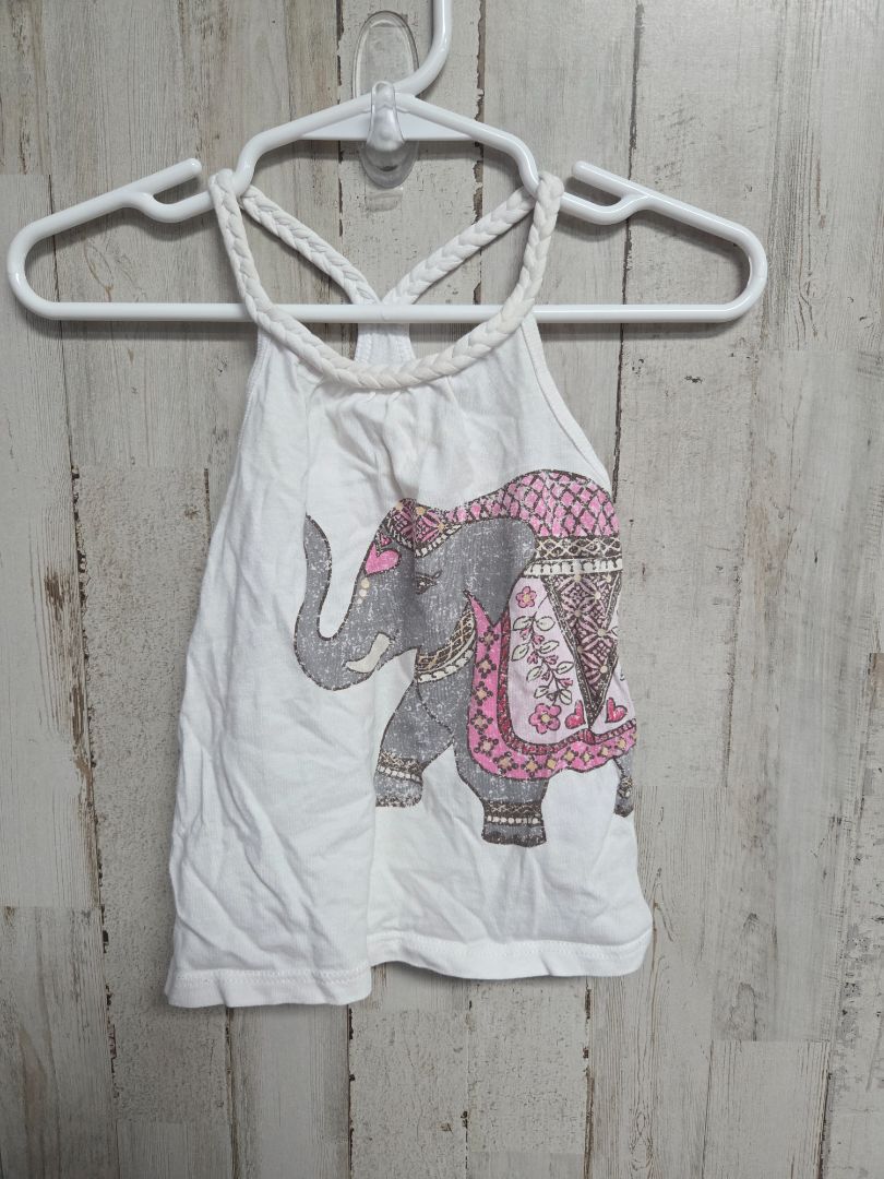 WHITE OLD NAVY ELEPHANT TANK, GIRL 12-18M