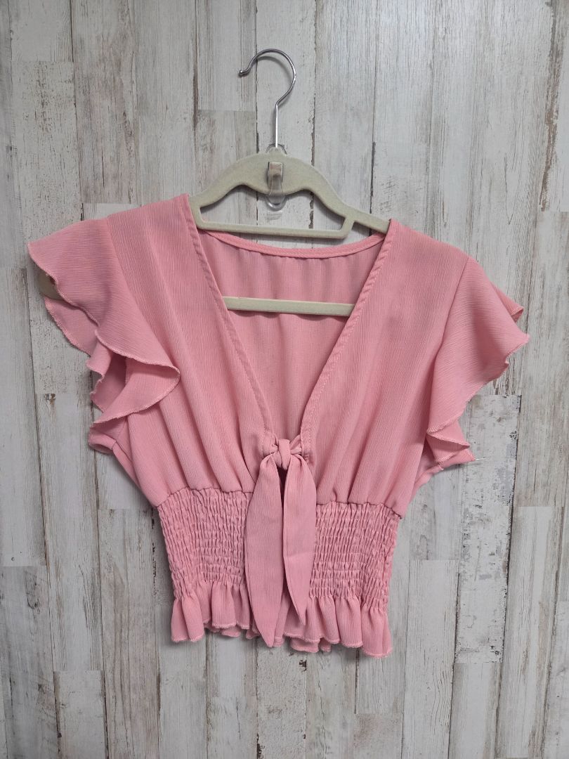 ROSE SHEIN SMOCKED CROP TOP, LADIES M