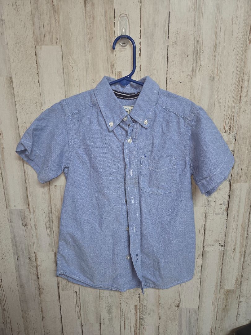 BLUE CHILDRENS PLACE BUTTON UP, BOYS 5/6