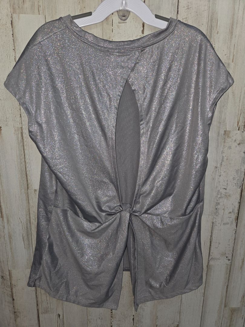 GREY MORE THAN MAGIC SHIMMER TOP, GIRLS 10/12