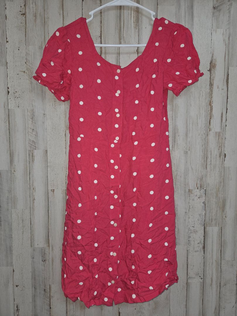 HOT PINK OLD NAVY POLKA DOT DRESS, GIRLS 14/16