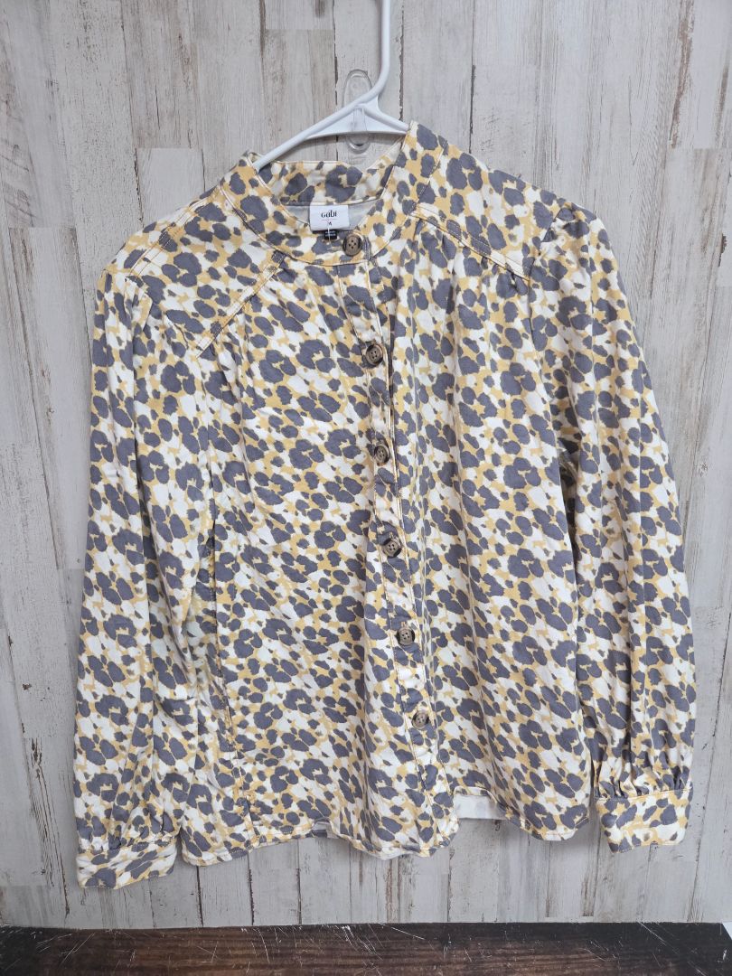 YELLOW/GREY CABI CHEETAH BUTTON COAT, LADIES M