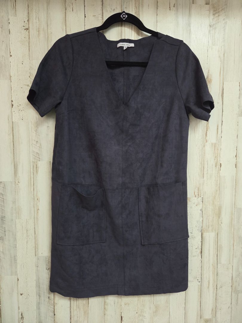 DRK GREY NAKED ZEBRA SUEDE DRESS, LADIES M