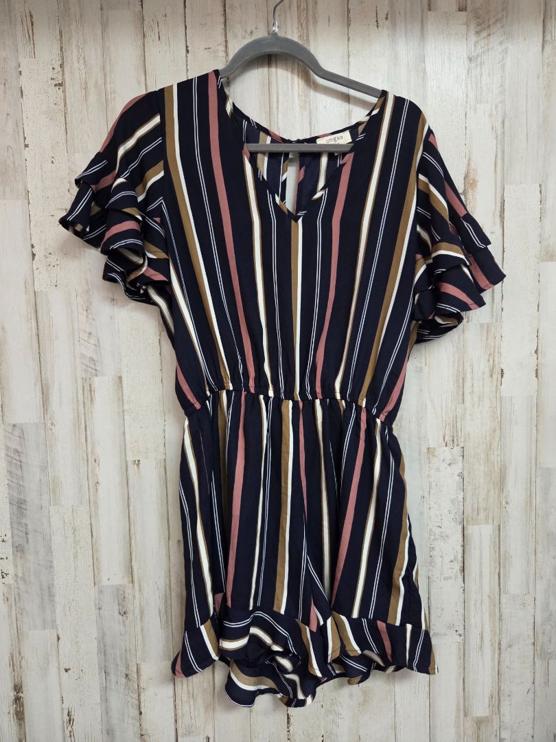 NAVY UMGEE STRIPE ROMPER, LADIES S