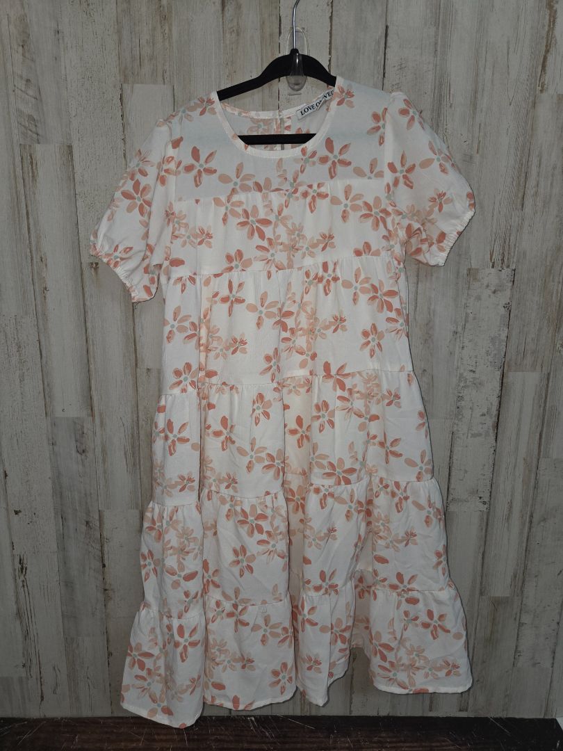WHITE/PEACH LOVE OLIVE CO FLORAL DRESS, GIRL 3T