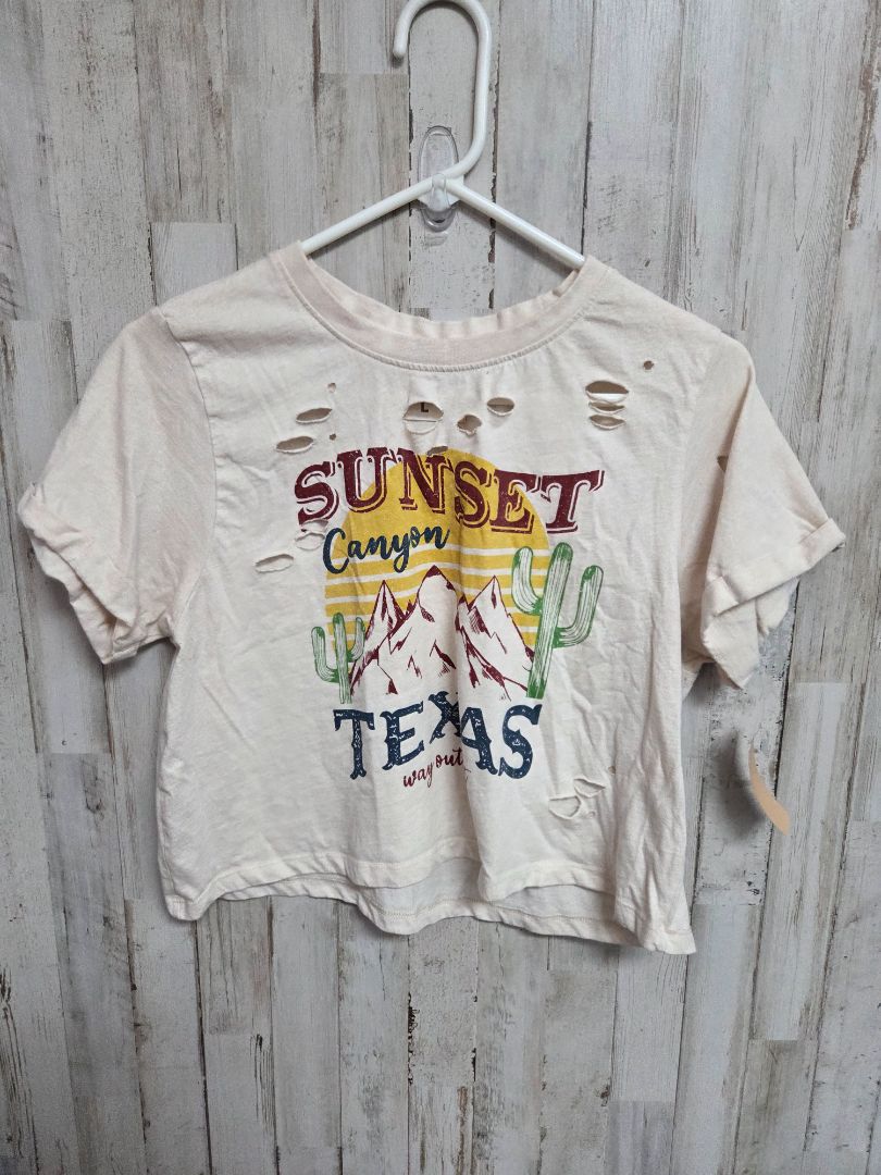 BEIGE RECYCLE THREADS TEXAS TEE, LADIES L