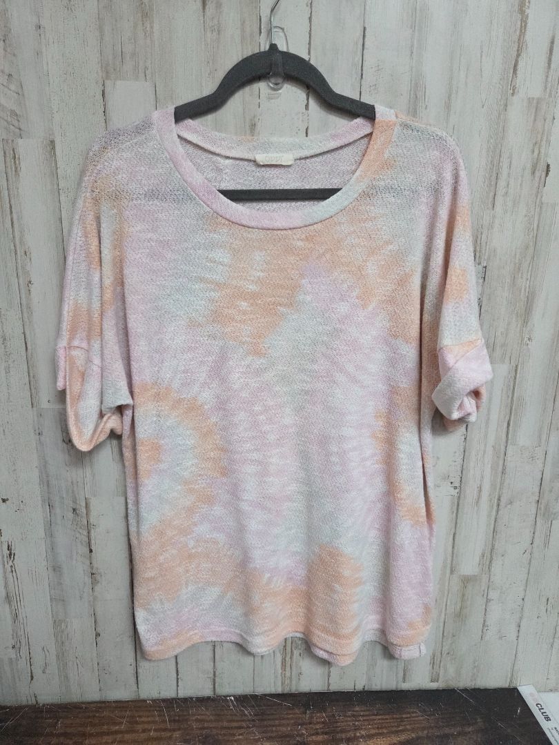 ORANGE/PINK ODDI KNIT DYE TOP, LADIES M